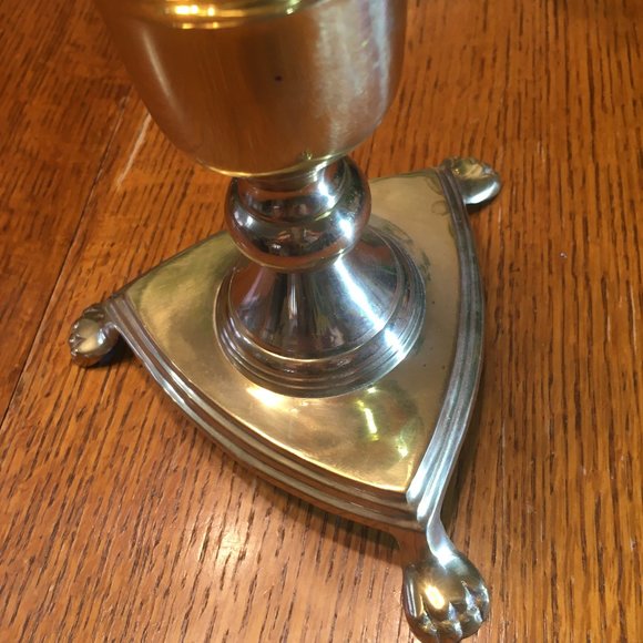 Vintage Brass Claw Footed Candleholder - Picture 9 of 13